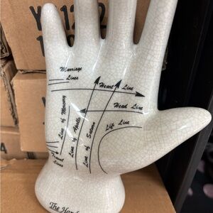 Ceramic Palmistry Hand Figurine in Cream